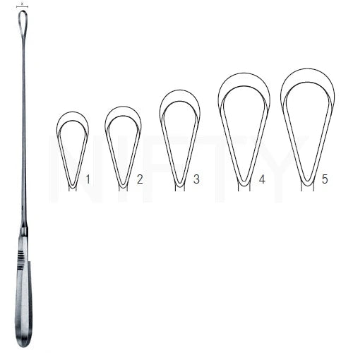 Sims Uterine Curette, 31cm, Blunt Rigid